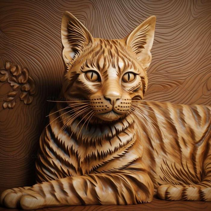 Nature and animals (Toyger cat 3, NATURE_4075) 3D models for cnc